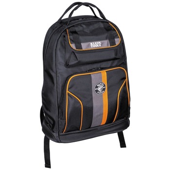 Klein Tools Tradesman Pro 17.5 in. 35-Pocket Tool Bag Backpack - Black/Orange - 55475
