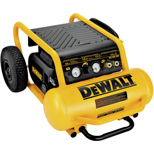 Portable Air Compressors | Dewalt D55146 1.6 HP Continuous 225 PSI Max 4.5 Gallon Hand Carry with Wheels Air Compressor image number 0