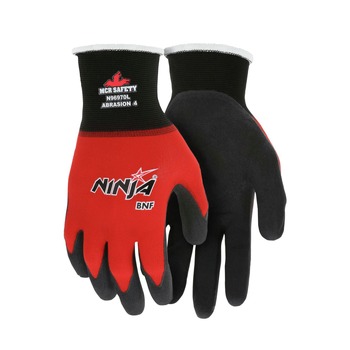 SAFETY EQUIPMENT | MCR Safety Ninja BNF Gloves - Small/Black/Red (1-Dozen) - N96970S