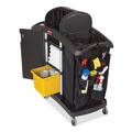 Customer Appreciation Sale! Save up to $60 on Select Tools | Rubbermaid Commercial FG9T7800BLA High-Security 2-Shelf Housekeeping Cart - Black/Silver image number 5