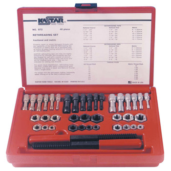 HAND TOOLS | Kastar 40-Piece Fractional and Metric Thread Restorer Kit - 972