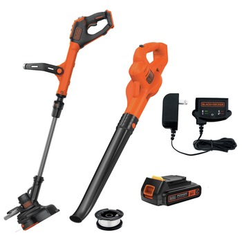 Black & Decker 20V MAX Cordless Sweeper Kit and 20V MAX EASYFEED 12 in. Cordless String Trimmer/Edger Kit with 3 Batteries (1.5 Ah) Bundle - LSW221LSTE525-BNDL