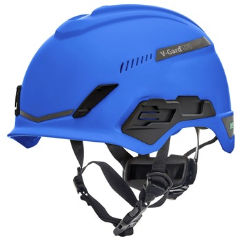 MSA V-Gard Fas-Trac III Pivot Trivent ANSI EN12492 H1 Safety Helmet - Blue - 10194785