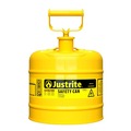 Gas Cans | Justrite 7120200 Type 1 2 Gallon Steel Safety Can for Diesel - Yellow image number 0