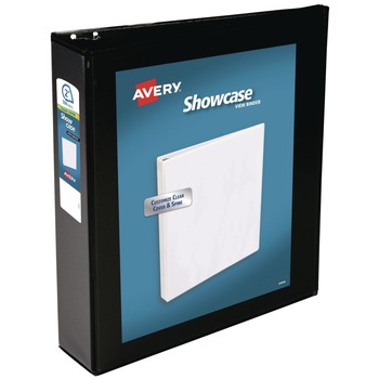 Avery 11 in. x 8.5 in. 3 Rings 2 in. Capacity Showcase Economy View Binders with Slant Rings - Black - 19700