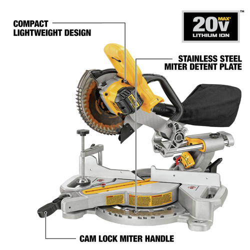 Battery operated miter saw clearance