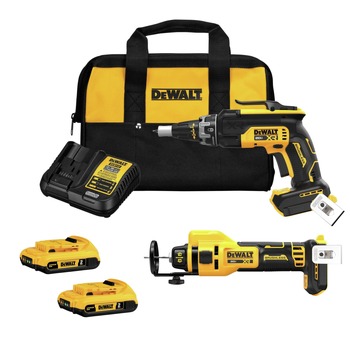 DeWalt 20-Volt Max Cordless Drill/Impact Combo Kit 2-Tool with 2 20-Volt 1.3Ah Batteries Charger u0026 Drywall Cut-Out Tool