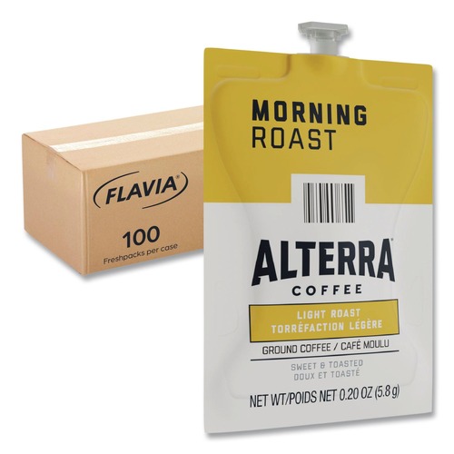 On Sale | FLAVIA 48008 0.28 oz. Pouch Alterra Coffee Freshpack - Morning Roast (100/Carton) image number 0