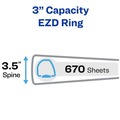 July Member-Exclusive Offer Save 10% off on One Item | Avery 79193 11 in. x 8.5 in. 3 Rings 3 in. Capacity Heavy-Duty View Binder with DuraHinge and Locking One Touch EZD Rings - White (4/Carton) image number 2