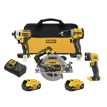 Dewalt 20V MAX XR Brushless Lithium-Ion 4-Tool Combo Kit (5 Ah) - DCK447P2