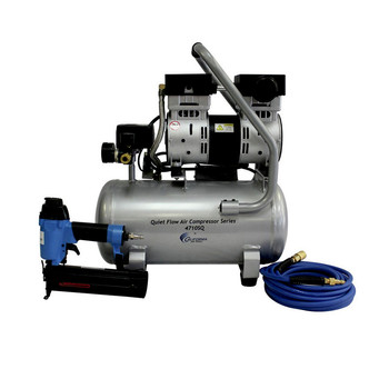 California Air Tools CAT-4710SQGK18 1 HP 4.7 Gallon Quiet and Oil-Free Steel Tank Hot Dog Air Compressor with Nail Gun Kit