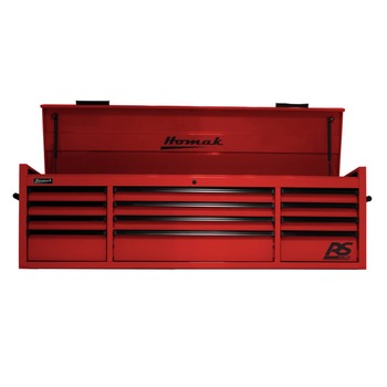 TOOL CARTS AND CHESTS | Homak RS PRO 72 in. 12 Drawer Top Chest With Outlet - Red - RD02072120