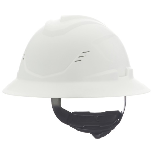 Hard Hats | MSA 10215828 V-Gard C1 Fas-Trac III Full Brim Vented Hard Hat - White image number 0