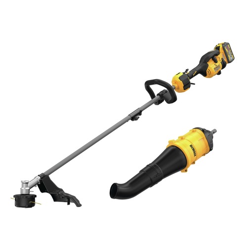 Dewalt 60V MAX Brushless Lithium Ion 17 in. Cordless String Trimmer Kit 9 Ah and Universal Blower Attachment Bundle DCST972X1DWOAS7BL BNDL