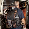 Clearance Center | Klein Tools 55655 Tradesman Pro 21-Pocket Tool Station Tool Bag Backpack with Work Light image number 10