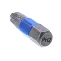 Drill Driver Bits | Wiha Tools 70002 2-Piece TerminatorBlue 1 in. Phillips No. 2 Impact Bit image number 1
