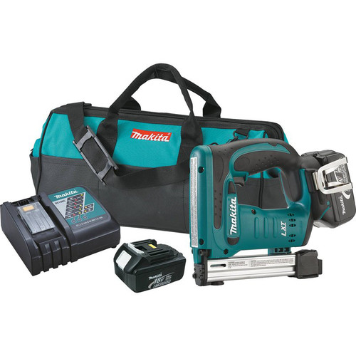 Pneumatic Crown Staplers | Makita XTS01 18V LXT 3.0 Ah Lithium-Ion 3/8 in. Crown Stapler Kit image number 0