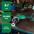 Angle Grinders | Metabo HPT G3612DVFQ6M 36V MultiVolt Brushless Lithium-Ion 4-1/2 in. Cordless Paddle Switch Angle Grinder (Tool Only) image number 7