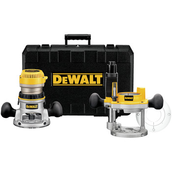 PLUNGE BASE ROUTERS | Dewalt 2-1/4 HP EVS Fixed Base & Plunge Router Combo Kit with Hard Case - DW618PK