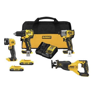 POWER TOOLS | Dewalt 20V MAX Brushless Lithium-Ion Cordless 4-Tool Combo Kit with 2 Batteries (2 Ah) - DCK427D2