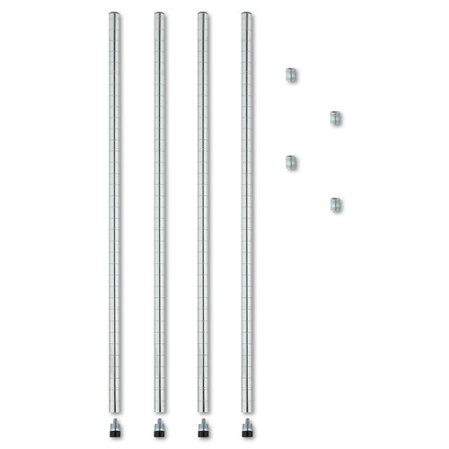 July Member-Exclusive Offer Save 10% off on One Item | Alera ALESW59PO36SR 36 in. Stackable Posts for Wire Shelving - Silver (4/Pack) image number 0
