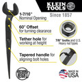 Clearance Center | Klein Tools 3213TT 1-7/16 in. Nominal Opening Spud Wrench with Tether Hole image number 5