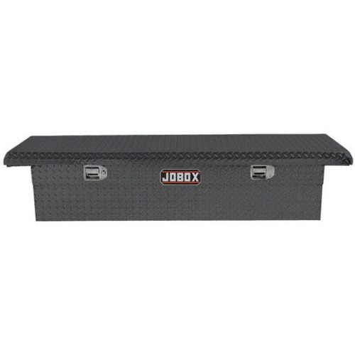 Crossover Truck Boxes | JOBOX PAC1357002 Aluminum Single Lid Low-Profile Full-size Crossover Truck Box - Black image number 0