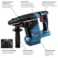  | Bosch GBH18V-24CN 18V Brushless Lithium-Ion 1 in. Cordless Rotary Hammer (Tool Only) image number 4