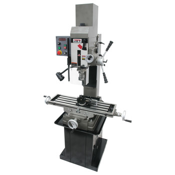 JET JMD-45VSPFT Variable Speed Geared Head Square Column Mill Drill with Power Downfeed, Newall DP500 2-Axis DRO and X-Axis Powerfeed - JT9-351165