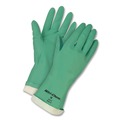 Disposable Gloves | MCR Safety 5319E Flock-Lined Nitrile Gloves - One Size Green (1-Dozen) image number 1