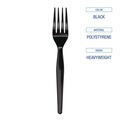 Percentage Off | Boardwalk BWKFORKHWBLA Heavyweight Polystyrene Plastic Fork Cutlery - Black (1000/Carton) image number 4