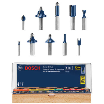 Bosch RBS010 All-Purpose Professional Carbide-Tipped 10-Piece Router Bit Set Bosch RBS010 All-Purpose Professional Carbide-Tipped 10-Piece Router Bit Set