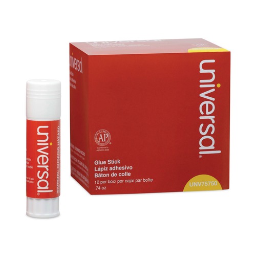  | Universal UNV75750 0.74 oz. Glue Stick - Clear (12/Pack) image number 0