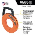 Material Handling | Klein Tools 56351 3/16 in. x 100 ft. Fiberglass Fish Tape with Spiral Steel Leader image number 1