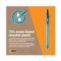  | BIC BPRR11BK ReVolution Ocean Bound Medium 1 millimeter Retractable Ballpoint Pen - Black Ink/Translucent Blue Barrel (1-Dozen) image number 6