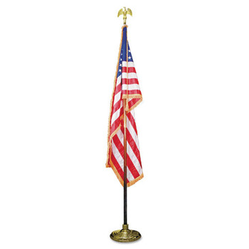 Advantus MBE031400 60 in. x 36 in. Flag 8 ft. Oak Staff Heavyweight Nylon Deluxe U.S. Flag and Staff Set
