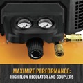 Nail Gun Compressor Combo Kits | Bostitch BXCM1KIT 6 Gallon 150 PSI Electric Pancake Air Compressor with Brad Nailer Kit image number 12