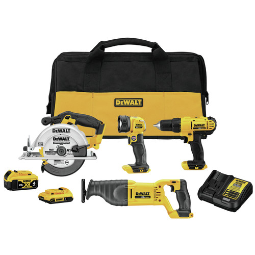 Combo Kits | Dewalt DCK445D1M1 20V MAX Lithium-Ion Cordless 4-Tool Combo Kit (2 Ah/4 Ah) image number 0