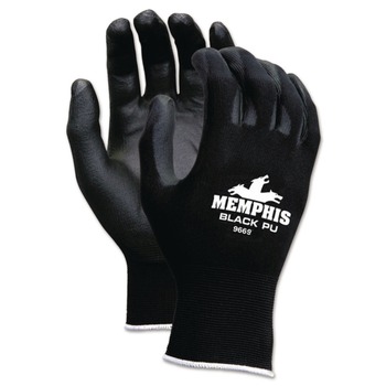 MCR Safety 9669L Economy PU Coated Work Gloves - Large Black (1-Dozen)