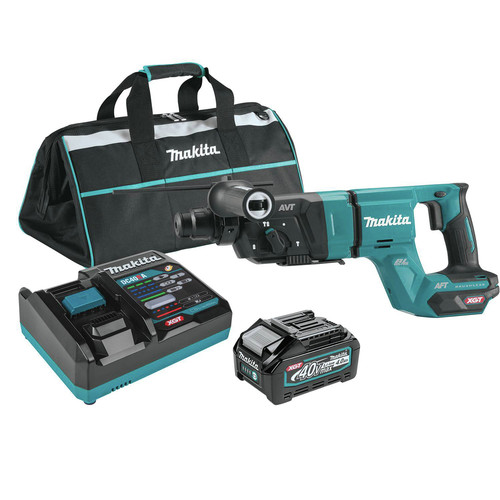 Clearance Center | Makita GRH07M1 40V max XGT Brushless Lithium-Ion 1-1/8 in. Cordless AFT/AWS Capable Accepts SDS-PLUS Bits AVT D-Handle Rotary Hammer Kit (4 Ah) image number 0