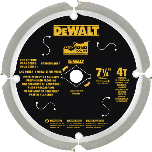 Saw Accessories | Dewalt DWA3193PCD 7 1/4 in. Fiber Cement 4T PCD Blade image number 0