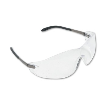 EYE PROTECTION | MCR Safety Blackjack Wraparound Safety Glasses - Chrome Plastic Frame/Clear Lens (12/Box) - S2110