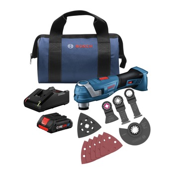 Factory Reconditioned Bosch GOP18V-34B14-RT 18V Brushless Lithium-Ion Cordless StarlockPlus Oscillating Multi-Tool Kit (4 Ah)
