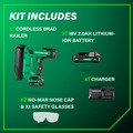 Brad Nailers | Metabo HPT NT1850DGM 18V MultiVolt Lithium-Ion 18-Gauge Compact Cordless Brad Nailer Kit (2.0 Ah) image number 1