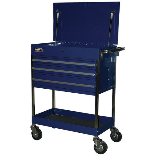 Tool Carts | Homak BL05500200 3-Drawer 34 in. Professional Service Cart - Blue image number 0