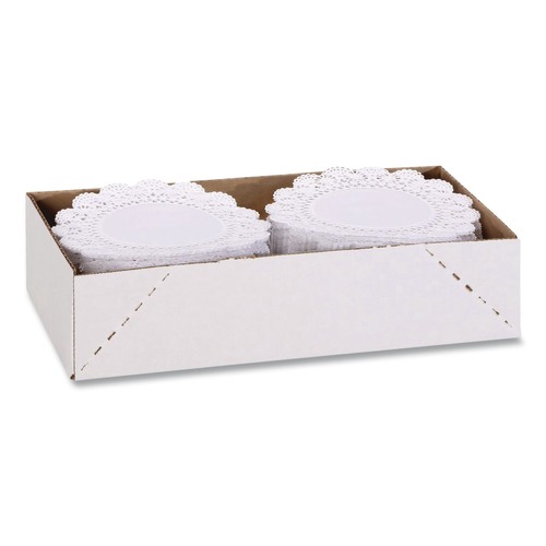 Percentage Off | Hoffmaster 500236 8 in. Round Cambridge Lace Doilies - White (1000/Carton) image number 0