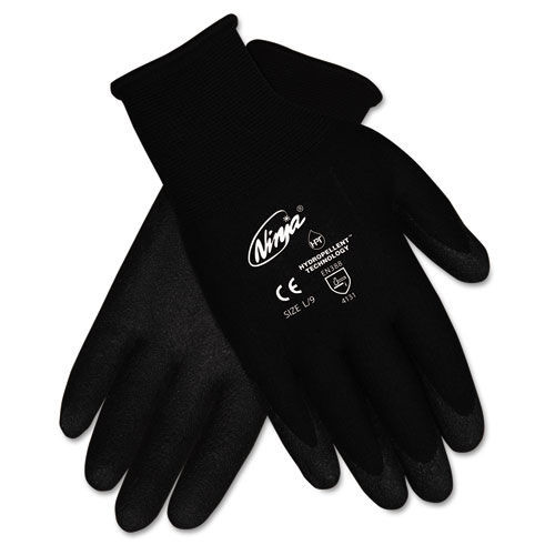 Work Gloves | MCR Safety N9699M Ninja HPT PVC coated Nylon Gloves - Black Medium (1-Pair) image number 0