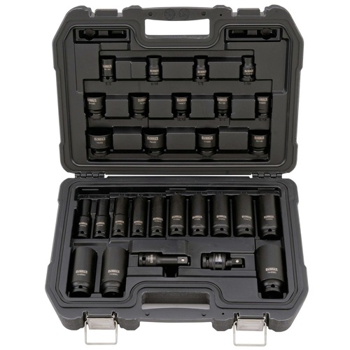 Dewalt 28 Piece 1 2 in. Drive 6 Point Standard and Deep Impact Socket Set DWMT19244