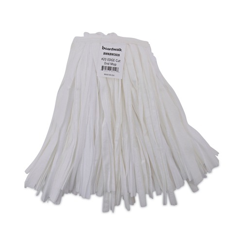  | Boardwalk BWKBW2020 #20 Nonwoven Rayon/Polyester Cut End Edge Mop - White (12/Carton) image number 0