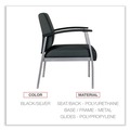  | Alera ALEML2319 MetaLounge Series 24.6 in. x 26.96 in. x 33.46 in. Mid-Back Guest Chair - Black Seat/Silver Base image number 7